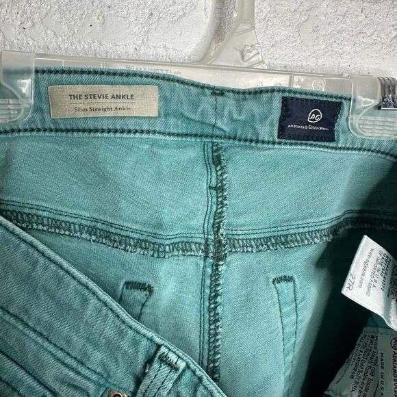 AG Adriano Goldshmied The Stevie Ankle Slim Straight Ankle Teal size 27 - Picture 4 of 5